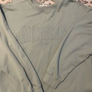Garage Michigan Mint Green Crewneck, Size M, Worn twice